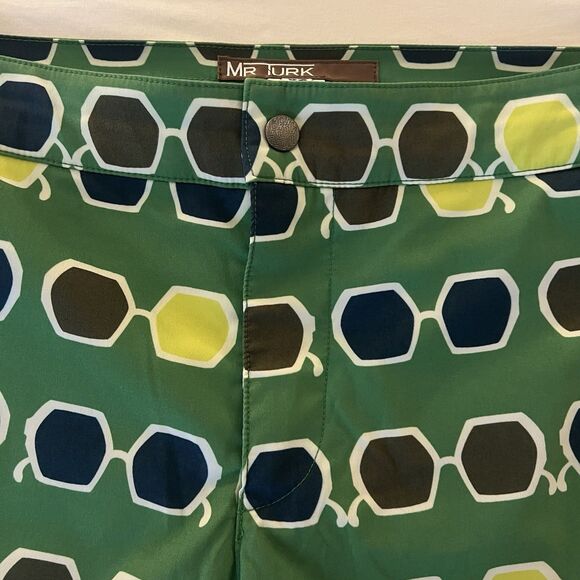 Mr. Turk Men’s Honolulu Board Shorts Sunglasses Print Abstract 6.5” Green 32 - Picture 3 of 9